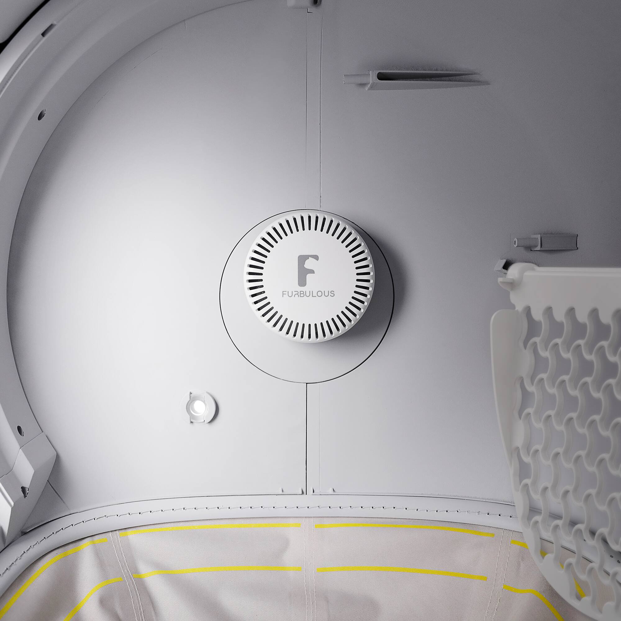 Angle. Furbulous - True Odor-Free Self Cleaning & Packing Litter Box, Automatic Cat Litter Box with Self-Pack, APP Control, Refill System - White.