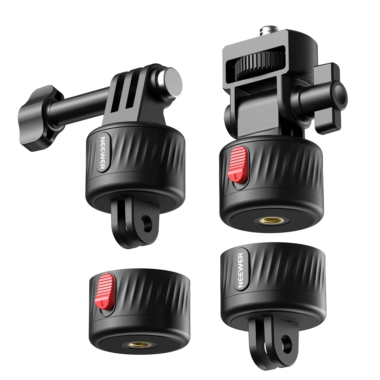 Neewer - Magnetic Quick Release Mount Kit for Action Cameras - for GoPro, DJI Action & Insta360