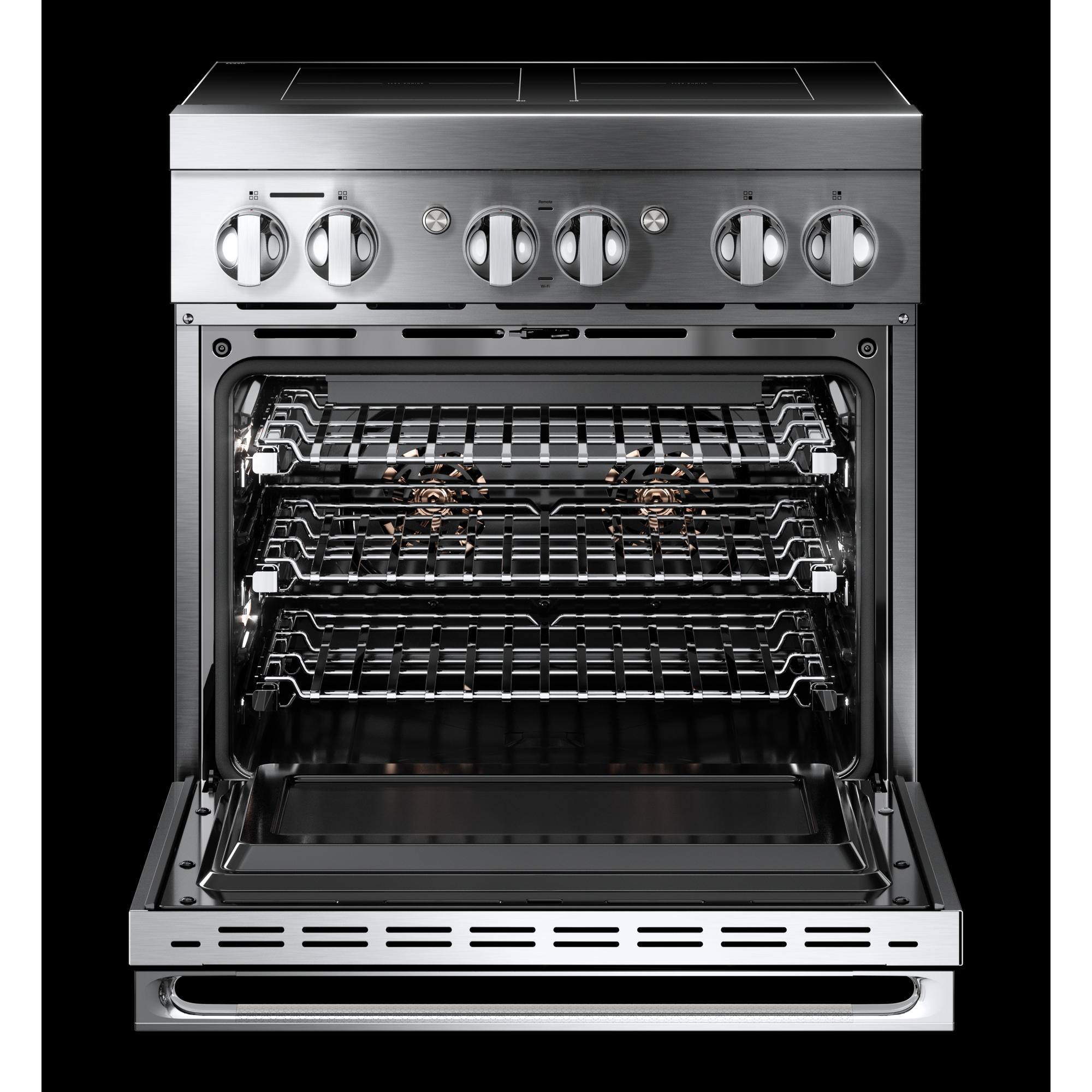 Alt View 1. JennAir - NOIR 4.1 Cu. Ft. Freestanding Electric Induction Range - Stainless Steel.