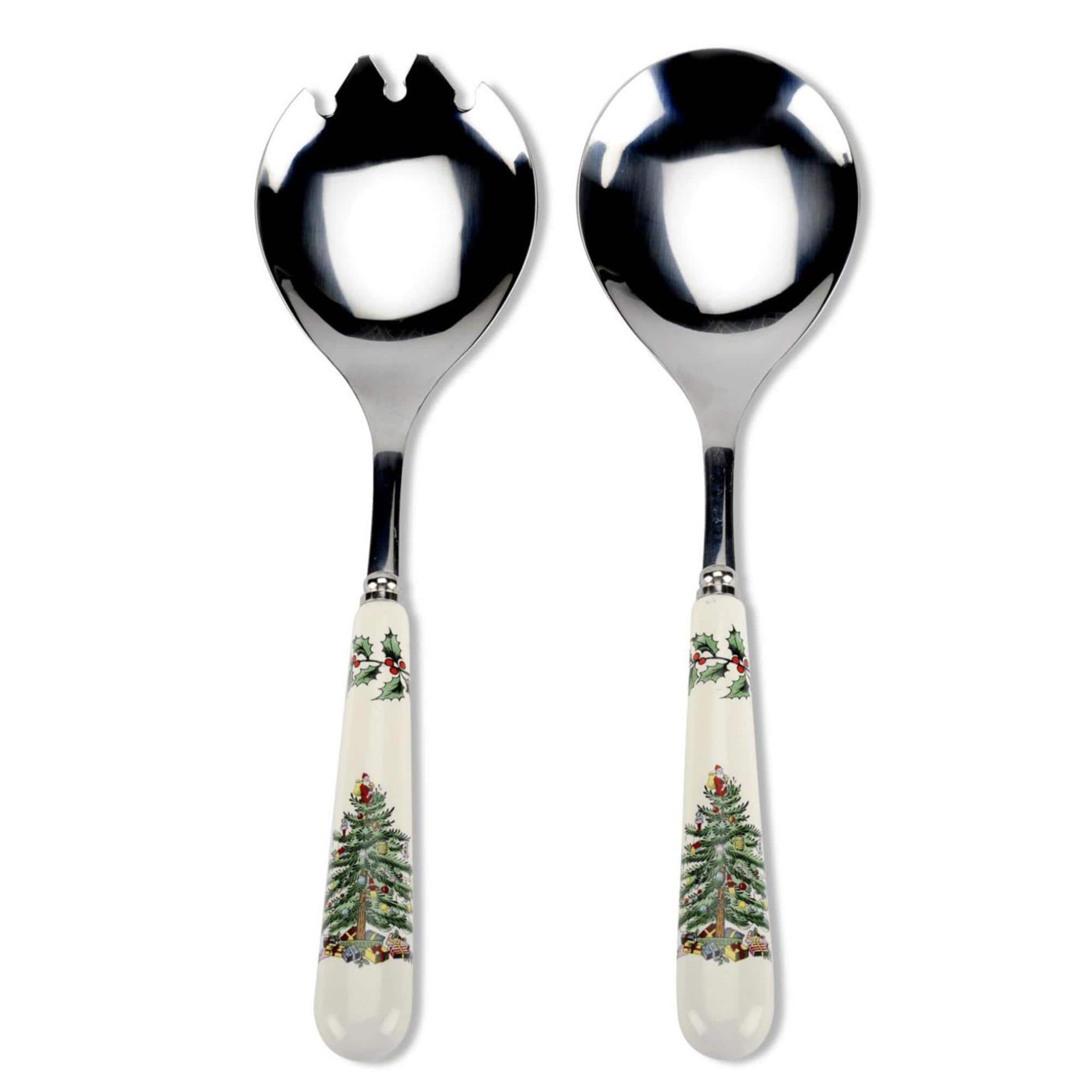 Spode - Christmas Tree, Set of 2 Salad Servers - Multicolor - Multicolored