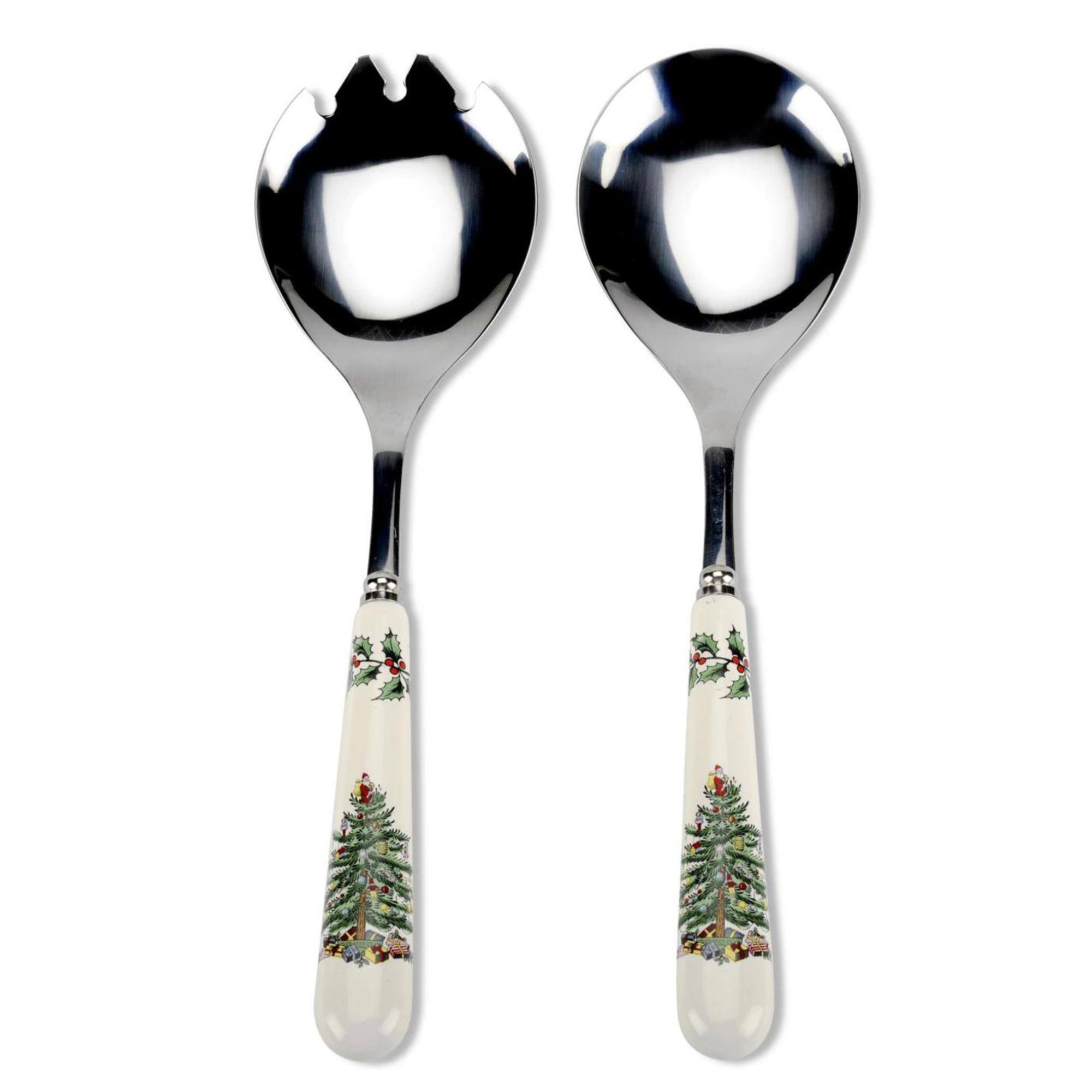 Spode - Christmas Tree, Set of 2 Salad Servers - Multicolor - Multicolored