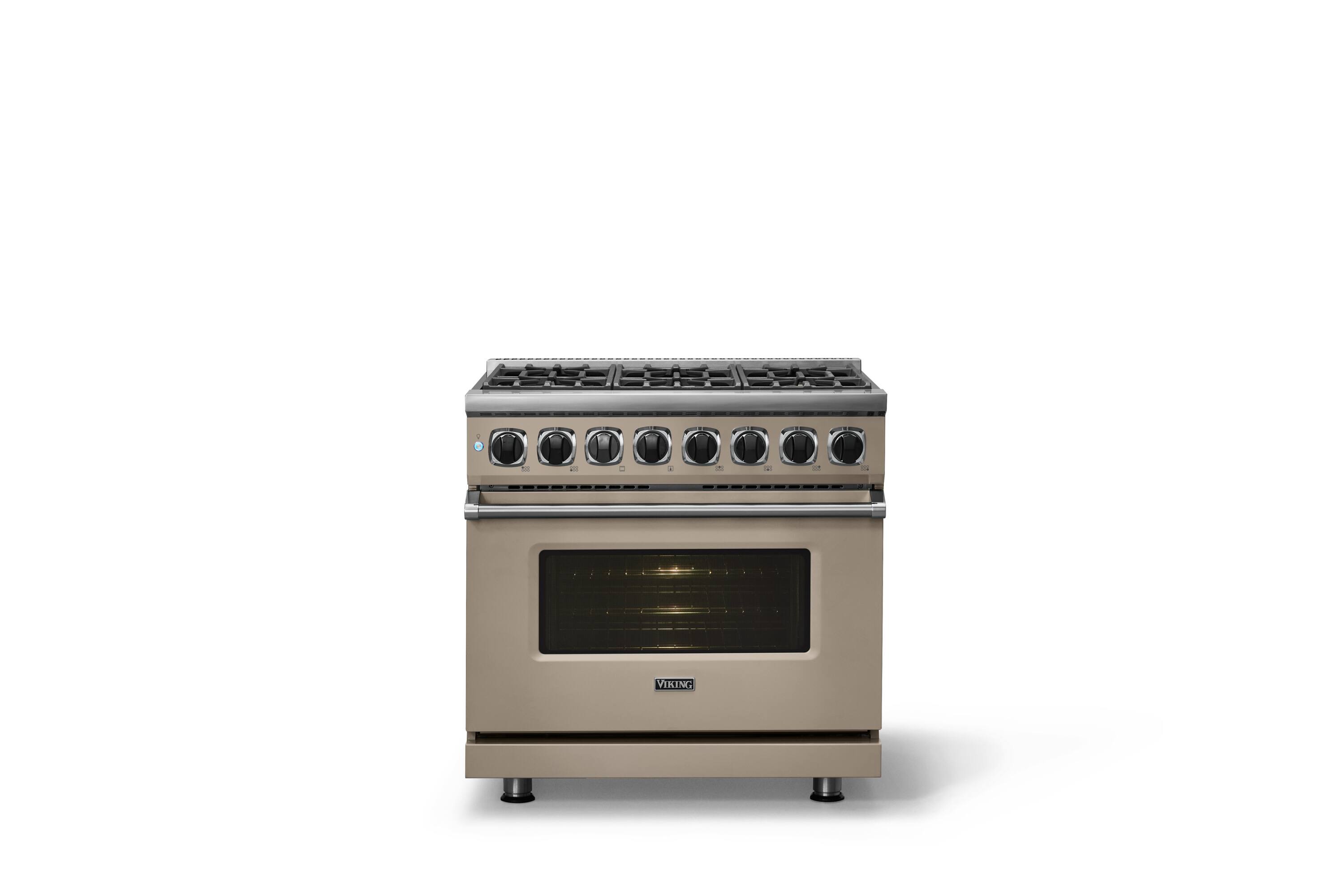 Alt View 1. Viking - 36 in. Wide 6 Burner Dual Fuel Sealed Burner Range - Nantucket.