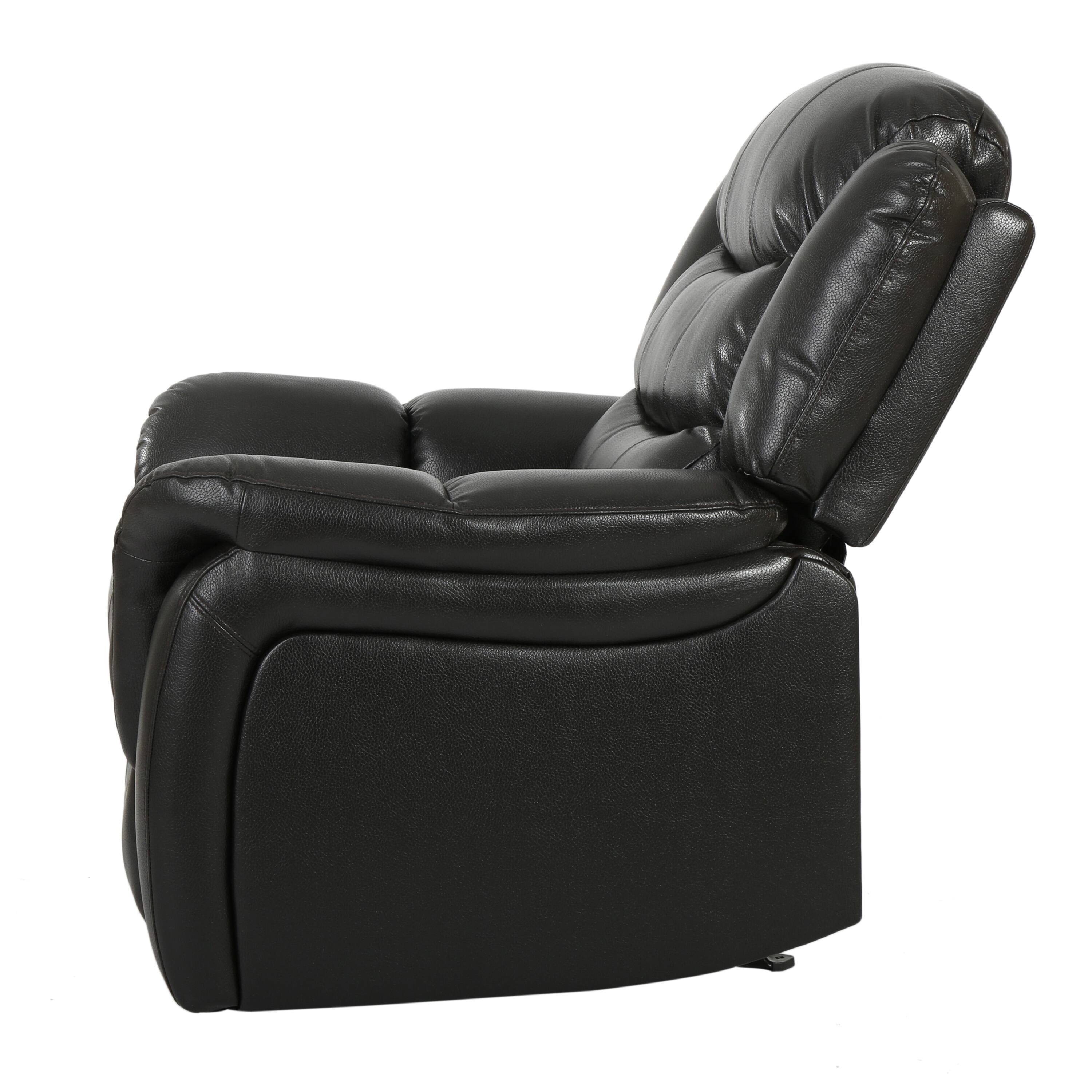 Alt View 5. APRILSOUL - Classic Design Recliner Black Berry Pu Upholstery Glider Recliner - Brown.