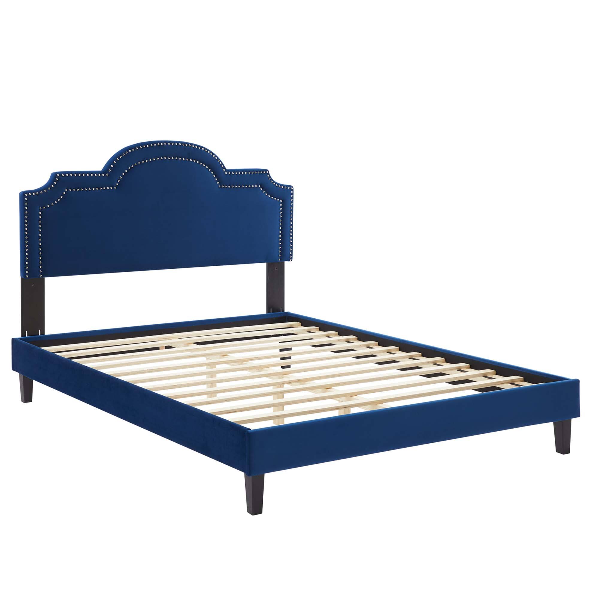 Alt View 6. Modway - Aviana Performance Velvet King Bed - Blue.