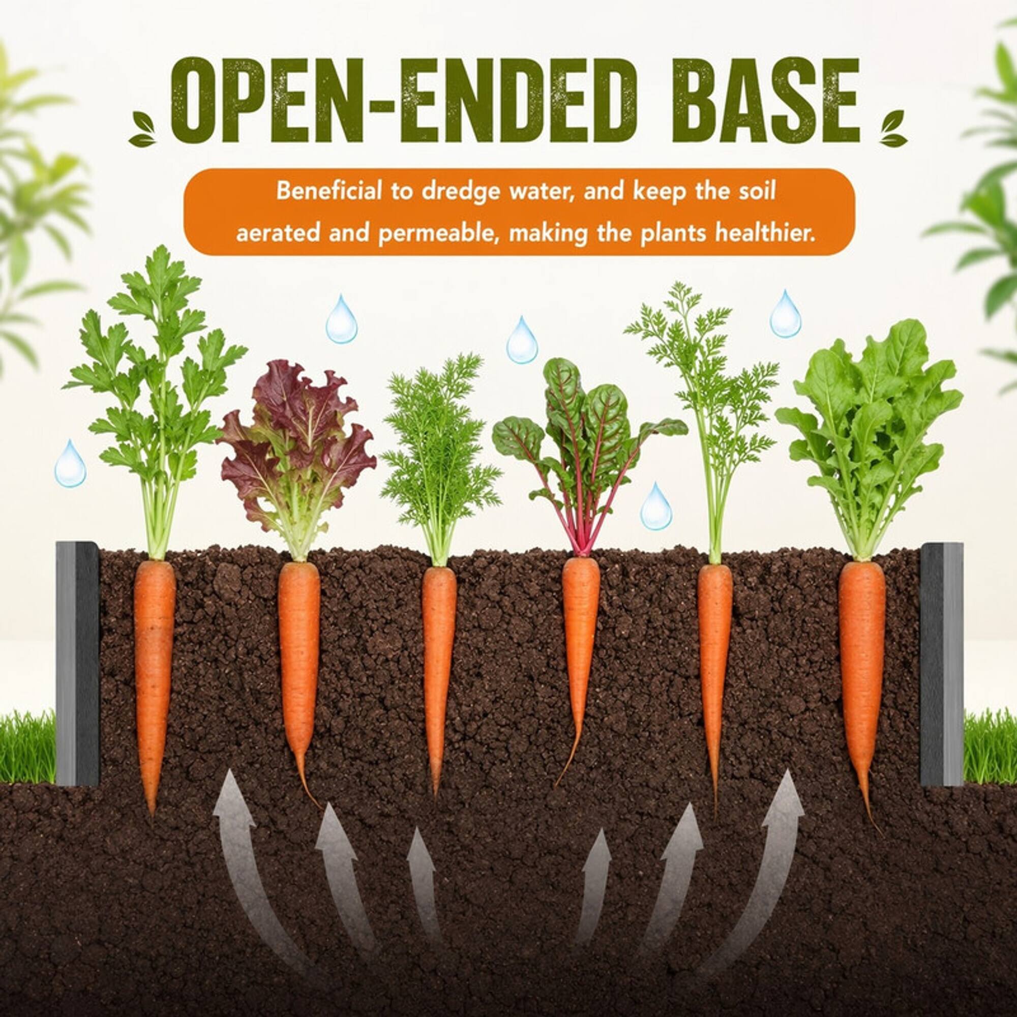 OPEN-ENDED BASE

Beneficial to dredge water, and keep the soil aerated and permeable, making the plants healthier.