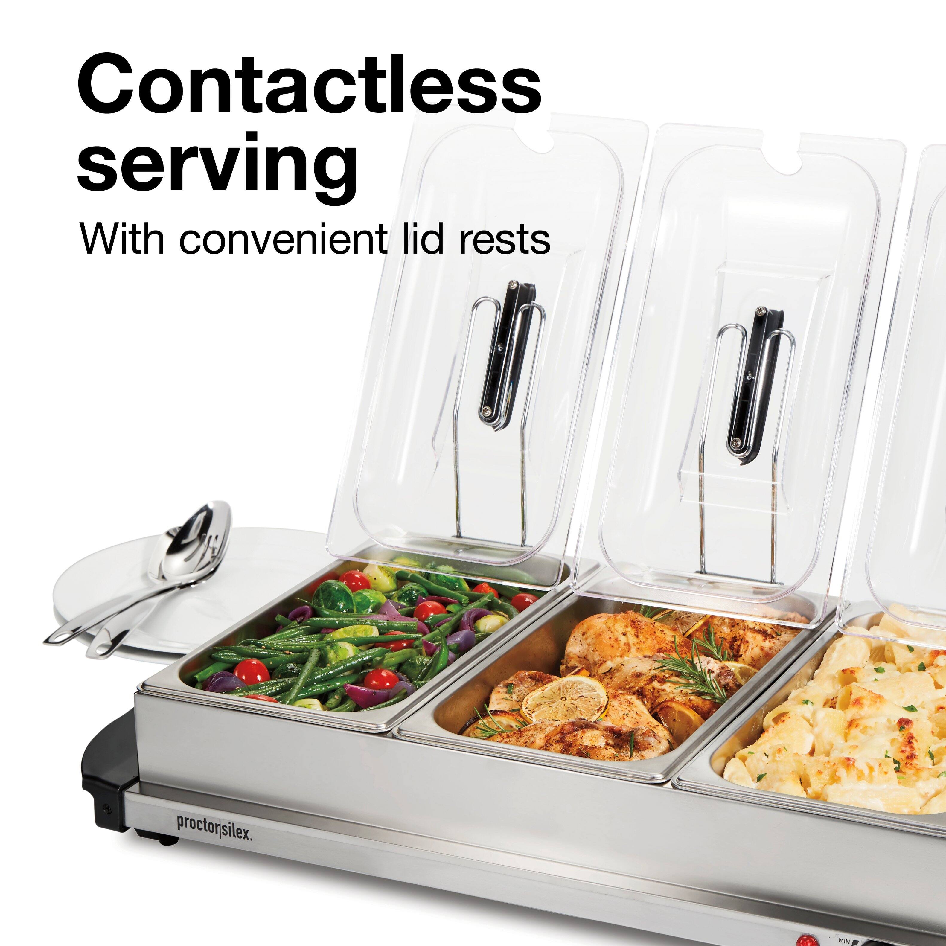 Contactless serving  
With convenient lid rests