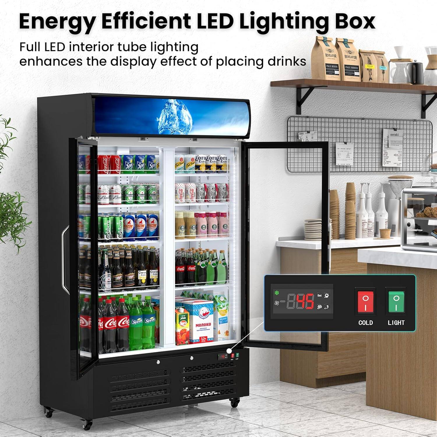 Energy Efficient LED Lighting Box

Full LED interior tube lighting enhances the display effect of placing drinks

COLD LIGHT