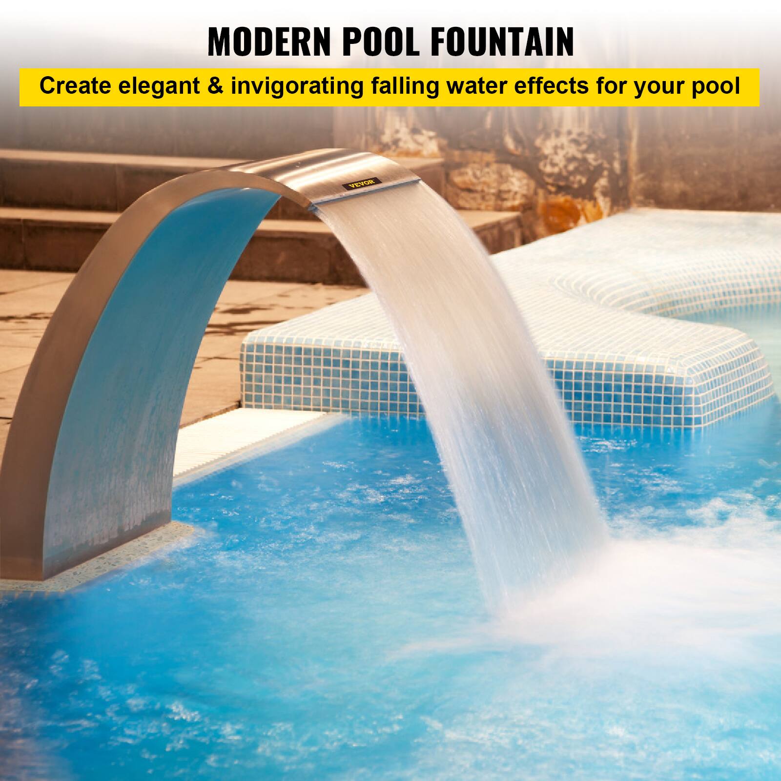 MODERN POOL FOUNTAIN  
Create elegant & invigorating falling water effects for your pool
