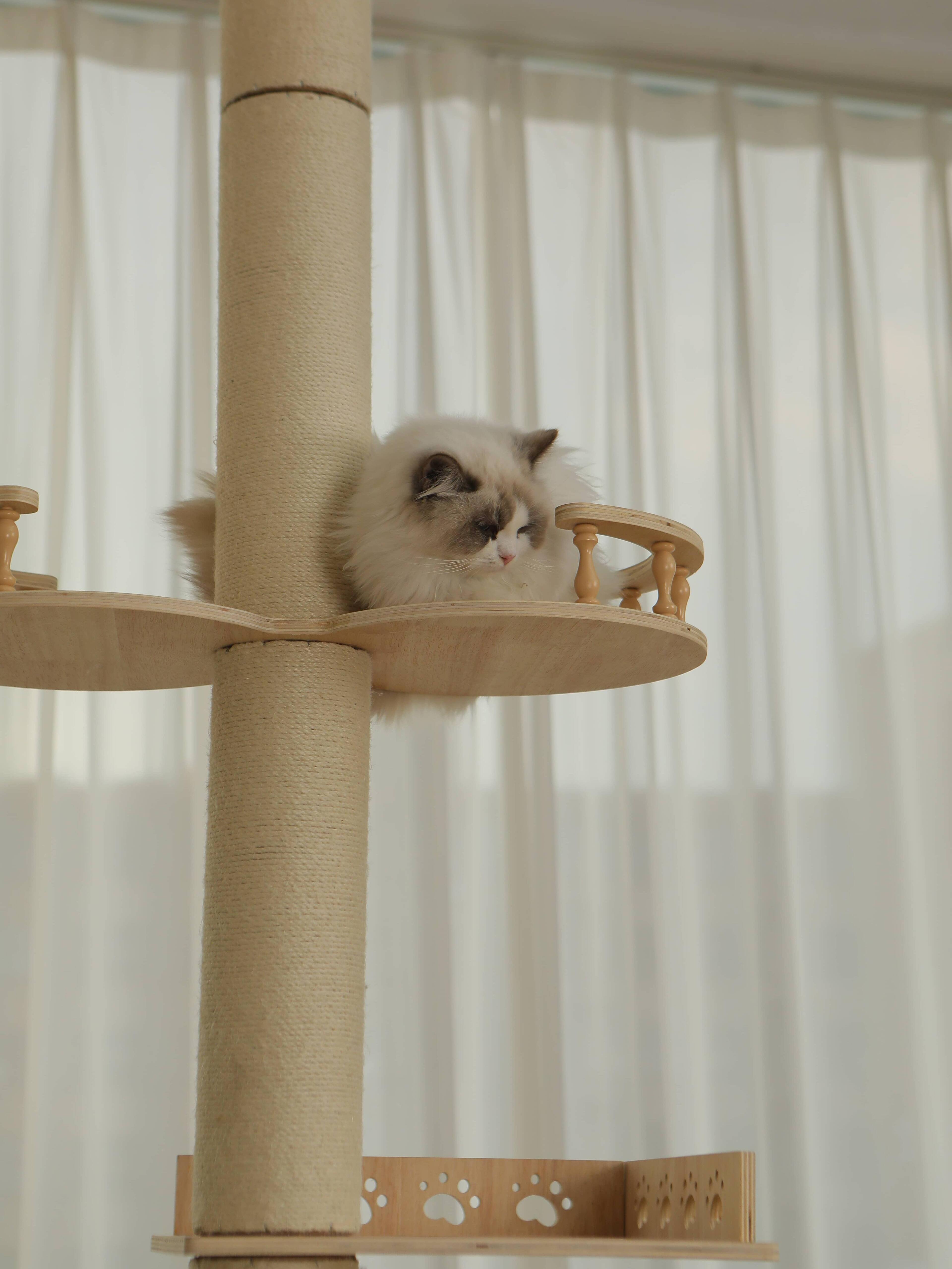 Alt View 1. JUJABU - 5-Tier Adjustable Cat Tree Tower – Hemp Scratching Post, Perches, Sturdy Indoor/Outdoor Activity Center.