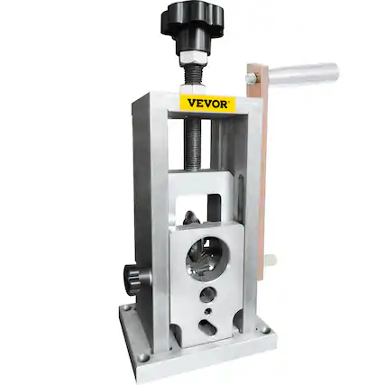 Front. VEVOR - Wire Stripping Machine, 0.06-1.57 inches Drill Powered, Manual Copper Stripper w Heat Treated Steel Ultra Long Lasting - Silver.