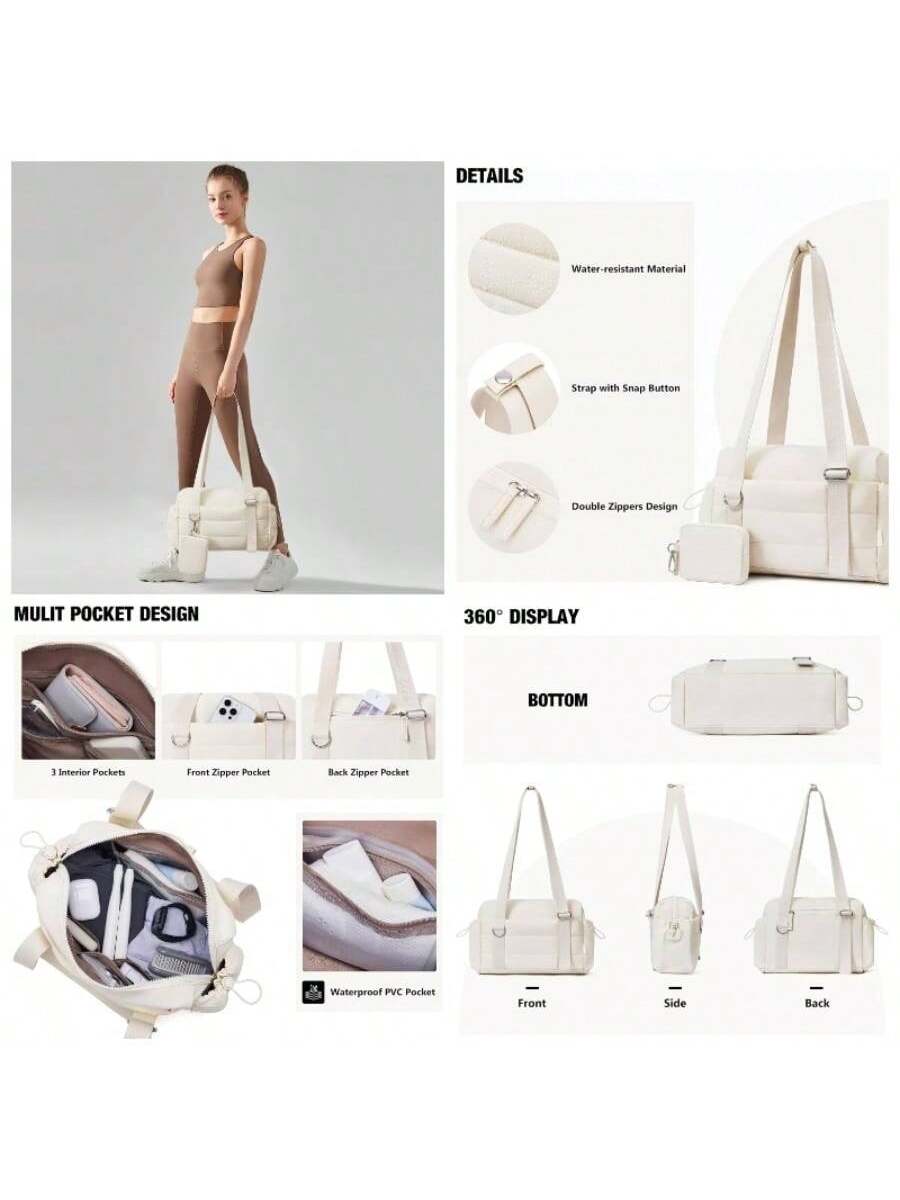 DETAILS  
- Water-resistant Material  
- Strap with Snap Button  
- Double Zippers Design  

MULTI POCKET DESIGN  
- 3 Interior Pockets  
- Front Zipper Pocket  
- Back Zipper Pocket  
- Waterproof PVC Pocket  

360° DISPLAY  
- BOTTOM  
- Front  
- Side  
- Back