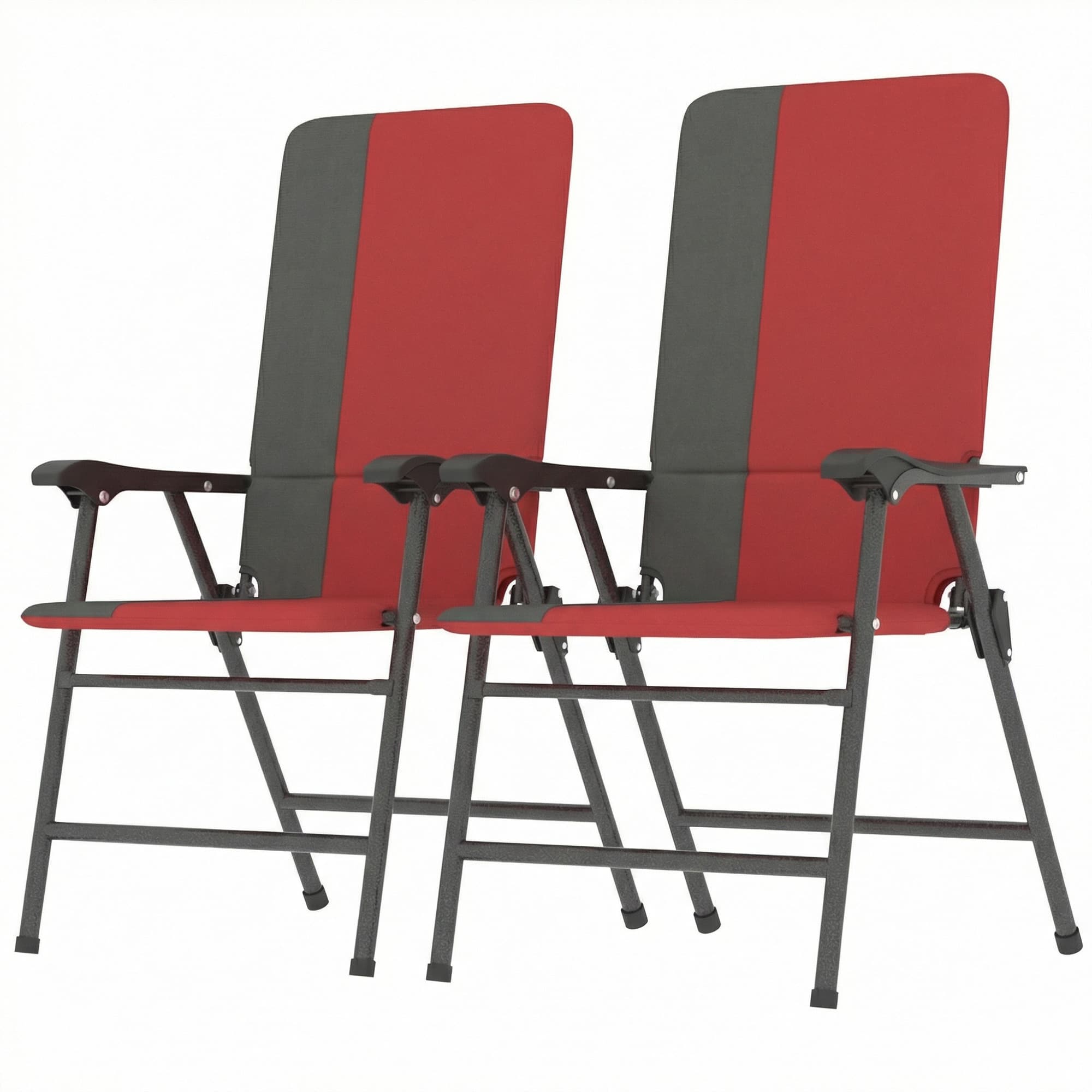 Outsunny - Patio Chairs Set of 2, Padded High Back Lawn Camping Chairs with Armrests - Red price history on PriceWatchPro