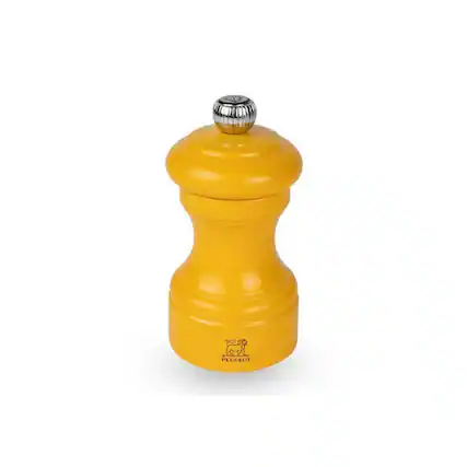 Front. Peugeot - Peugeot Bistro 4-Inch Manual Pepper Mill, Adjustable Coarseness, Stainless Steel - Saffron.