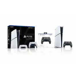 PlayStation 5 Digital Slim Console + PlayStation 5 DualSense Wireless Controller Gray Camouflage - Includes PS5 Console - PlayStation 5