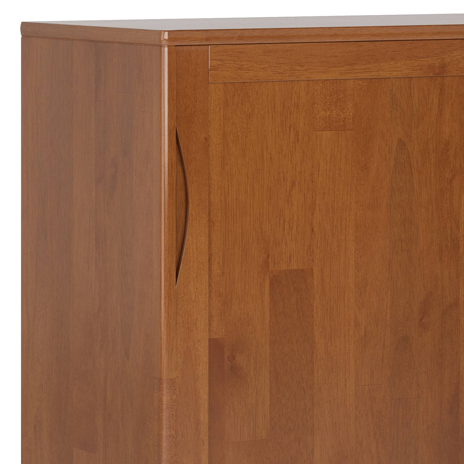 Alt View 6. Simpli Home - Harper Solid Wood 48 inch Storage Cabinet in Teak Brown (Set of 2) - Teak Brown.