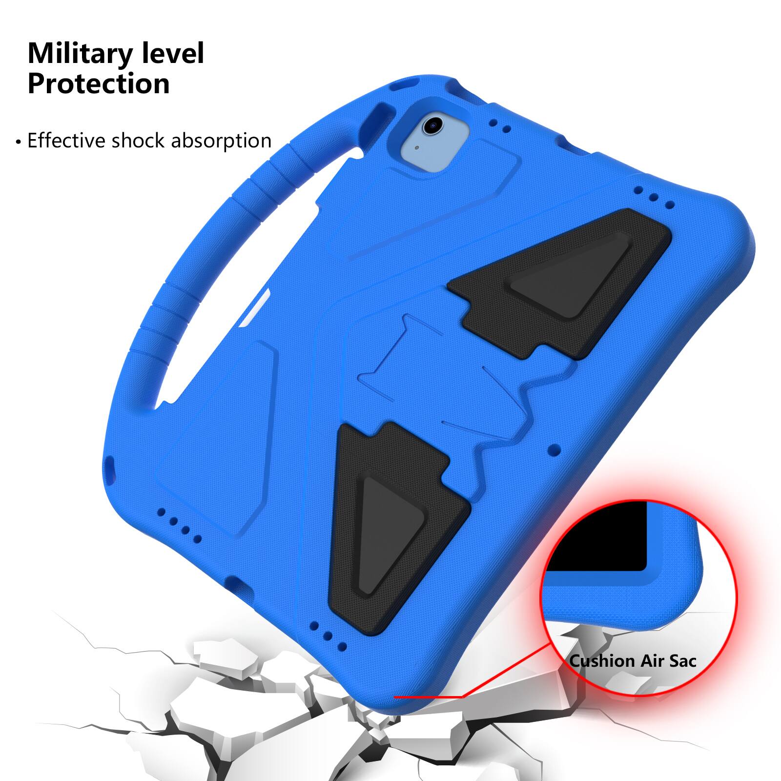 Military level Protection  
Effective shock absorption  
Cushion Air Sac