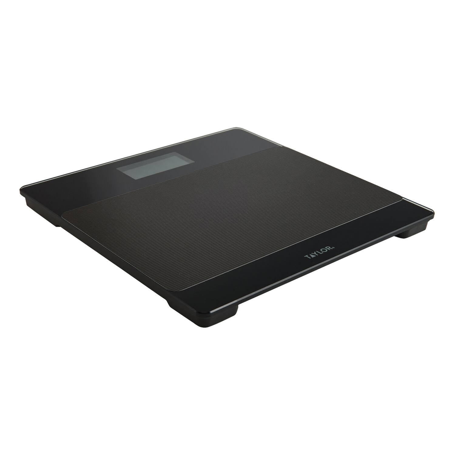 Back. Taylor Precision Products - Digital Glass Nonslip-Platform Bathroom Scale 400-Lb Capacity - Black.