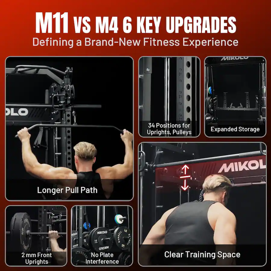 Rigs Vs Racks Mikolo M11 Smith Machine, 2200lbs Squat Rack with LAT Pull Down System ...