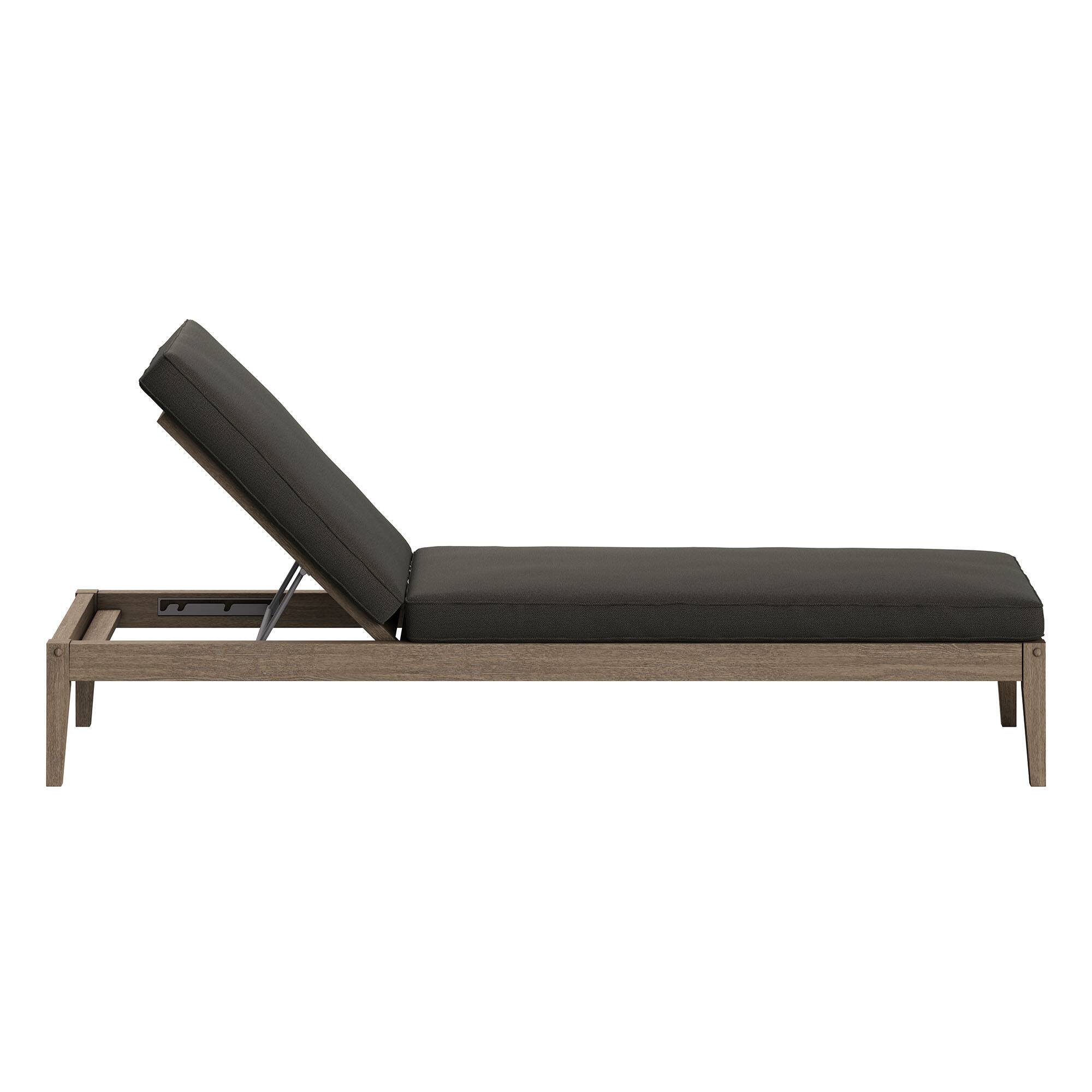 Alt View 2. Modway - Northlake Outdoor Teak Chaise Lounge by Modway - Flint Gray.