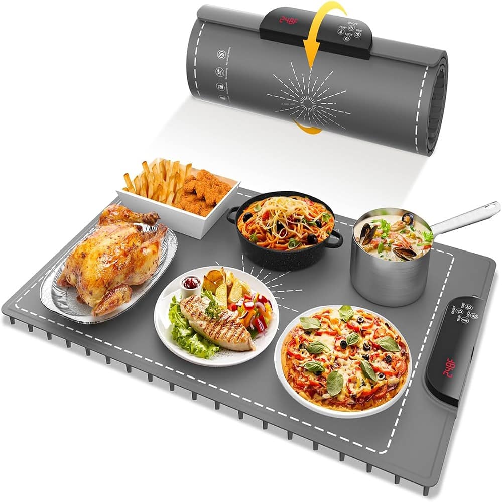 RTMB - Intelligent Food Warming Tray 9-Hour Timer, 11-Temp Control, and Child-Safe - Gray