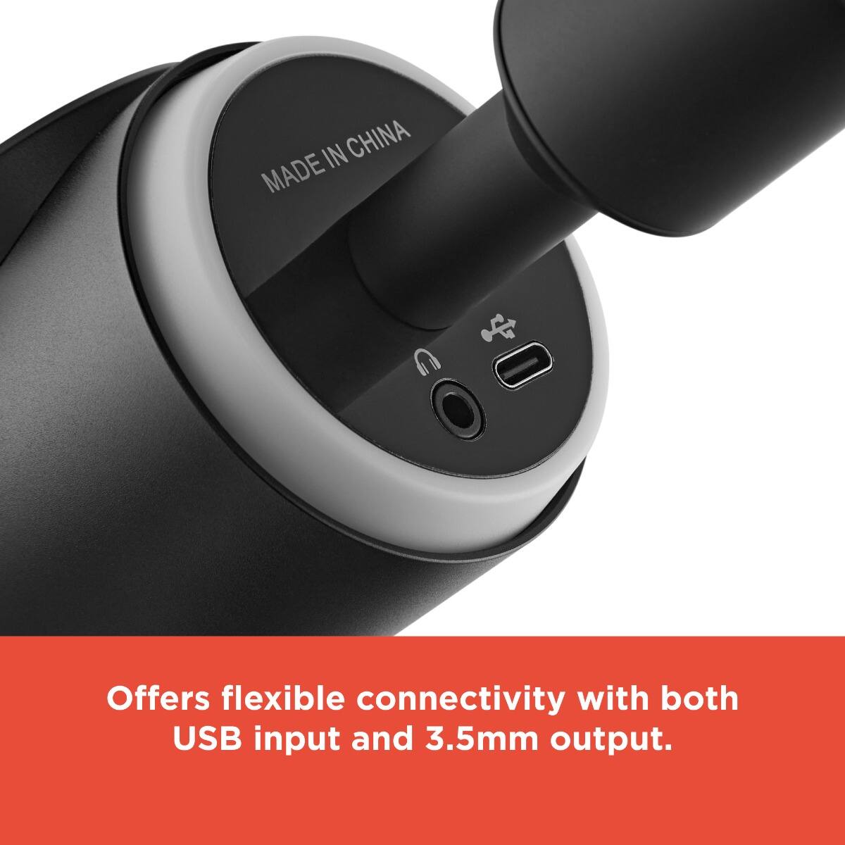 MADE IN CHINA

Offers flexible connectivity with both USB input and 3.5mm output.
