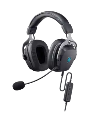 Front. Acer - Predator Galea 370 Wired Gaming Headset, 50mm Drivers, Virtual 7.1 Surround Sound, ENC Mic, USB - PHR350 - Black.