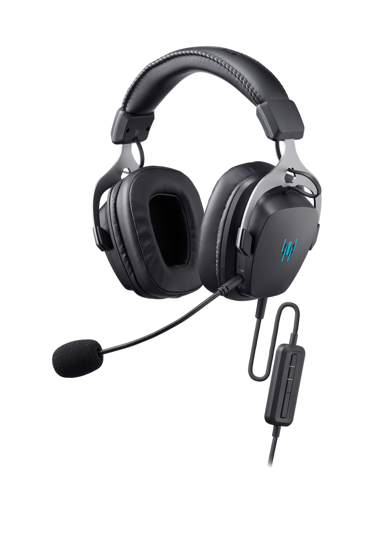 Front. Acer - Predator Galea 370 Wired Gaming Headset, 50mm Drivers, Virtual 7.1 Surround Sound, ENC Mic, USB - PHR350 - Black.