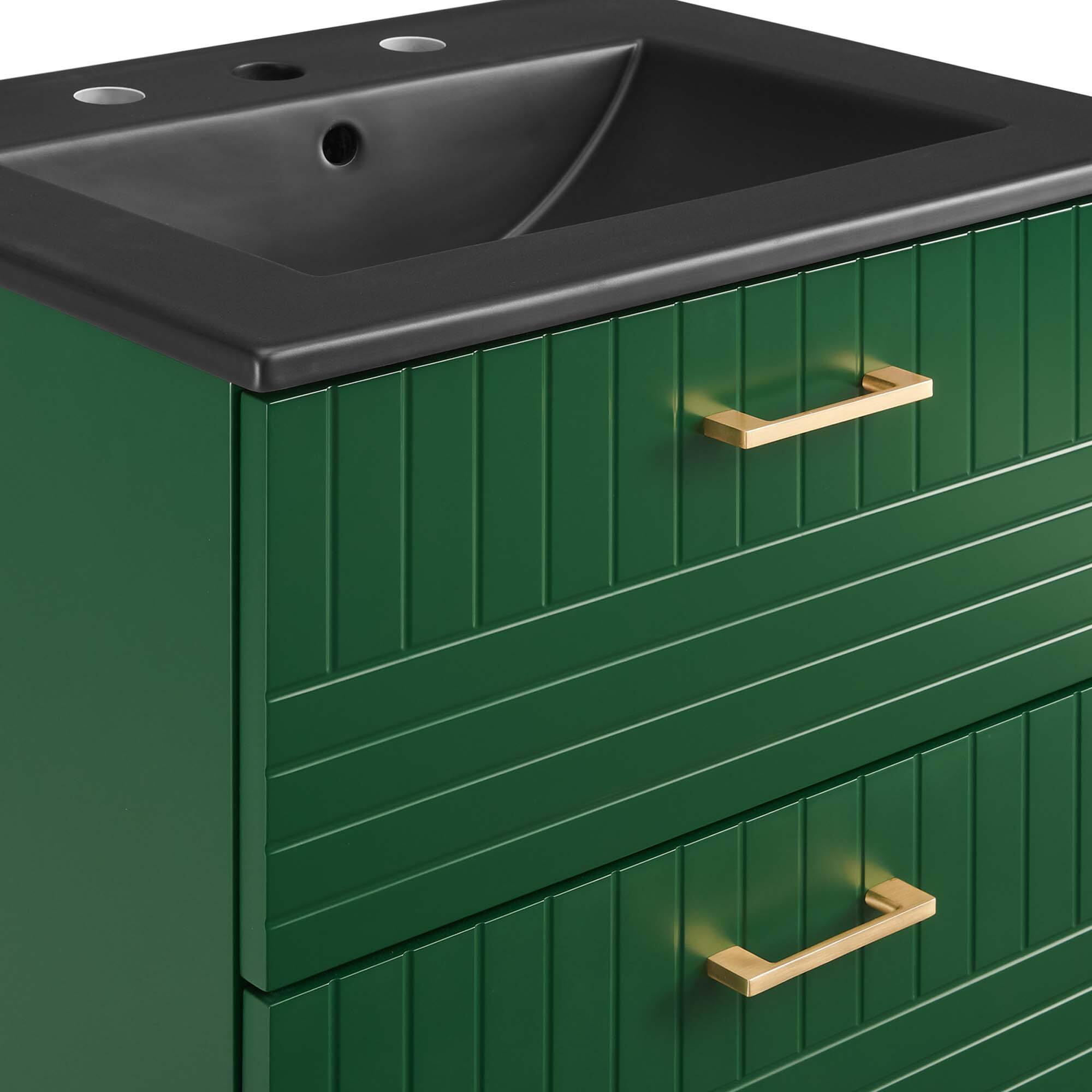 Alt View 5. Modway - Daybreak Wall-Mount Bathroom Vanity Basin Included by Modway - Green Black.