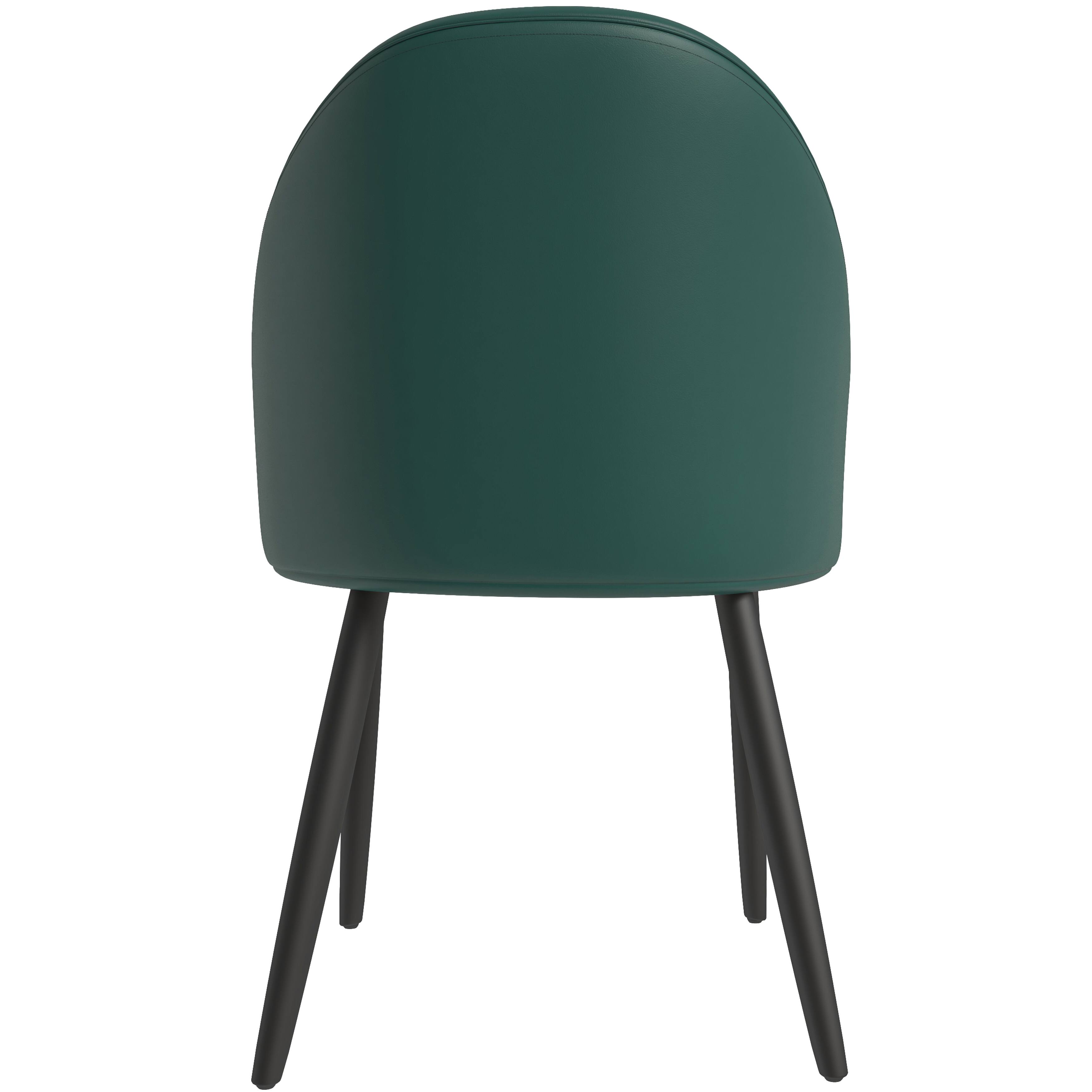 Alt View 5. LeisureMod - Paradiso 2-PCS Modern Dining Chair, Curved Back Accent Side Chair, Solid Oak Wood Legs - Green/Light Grey.