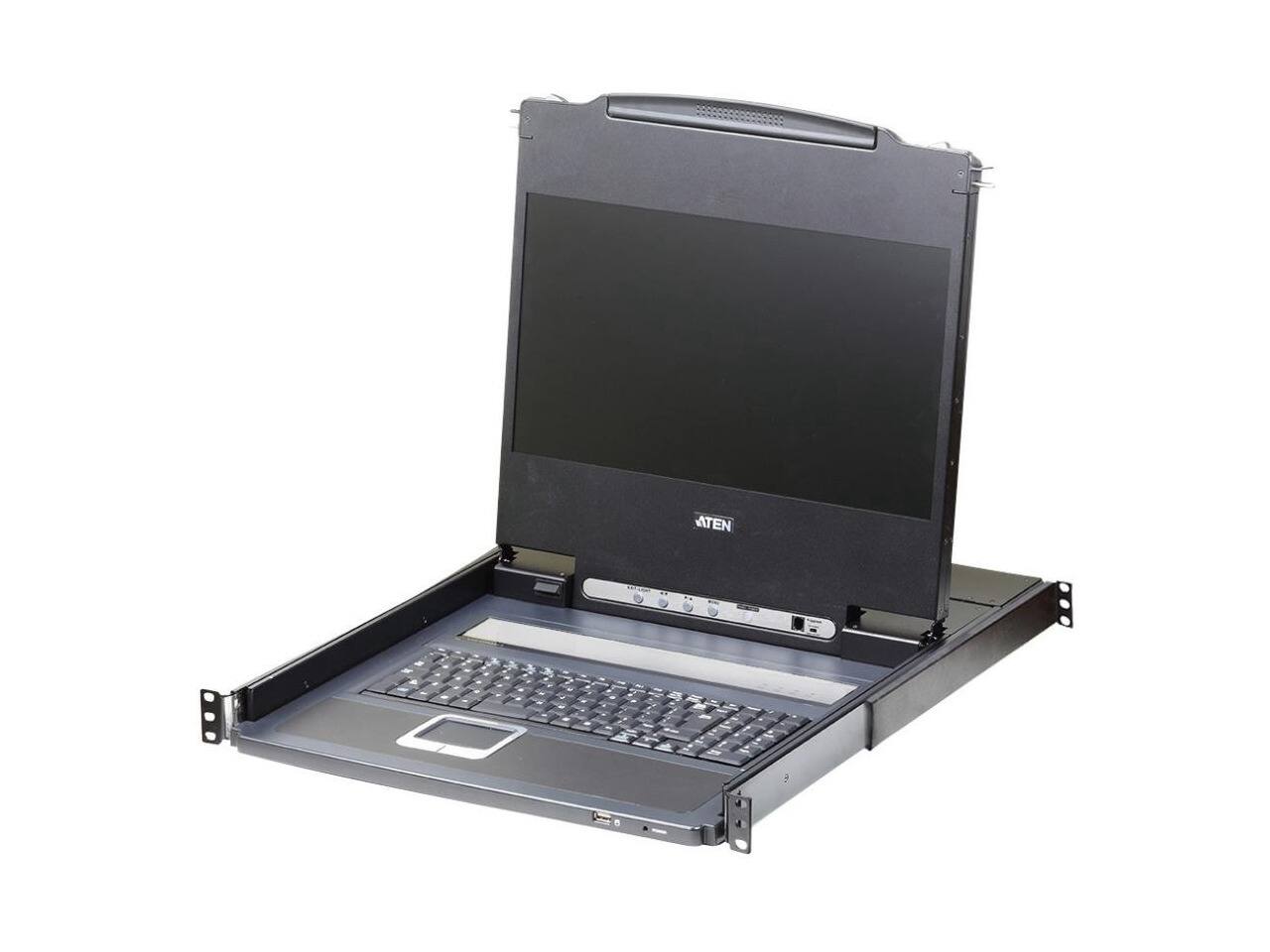 Alt View 3. Aten Technology - CL6700MW DVI Full HD LCD Console - Black.