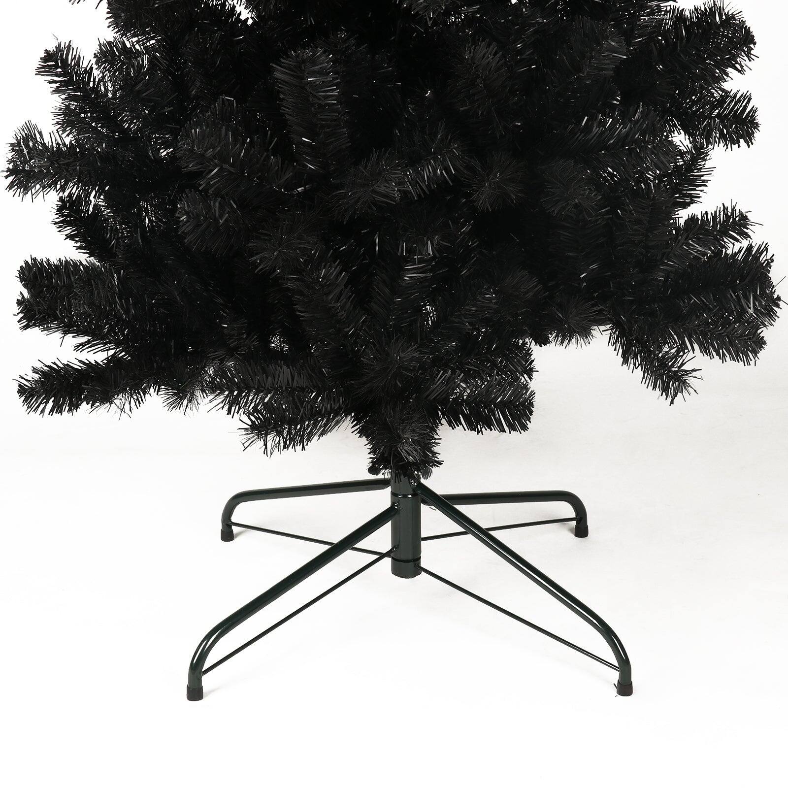 Alt View 10. BreeBe - 7.5FT Black Slim Artificial Christmas Tree  Includes Foldable Metal Stand - Black.