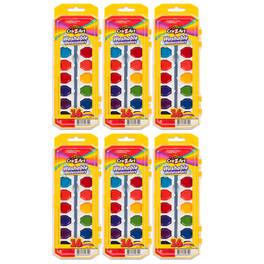 Cra-Z-Art - Washable Watercolors with Brush Peggable Tray 16 Colors Per Set 6 Sets