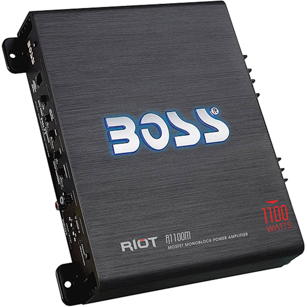 BOSS Audio - Riot 1100W Class AB Mono MOSFET Amplifier with Variable Low-Pass Crossover - Black