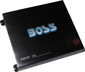 Angle View: BOSS Audio - Riot Car Amplifier - 200 W RMS - 1200 W PMPO - 2 Channel - Class AB - Black