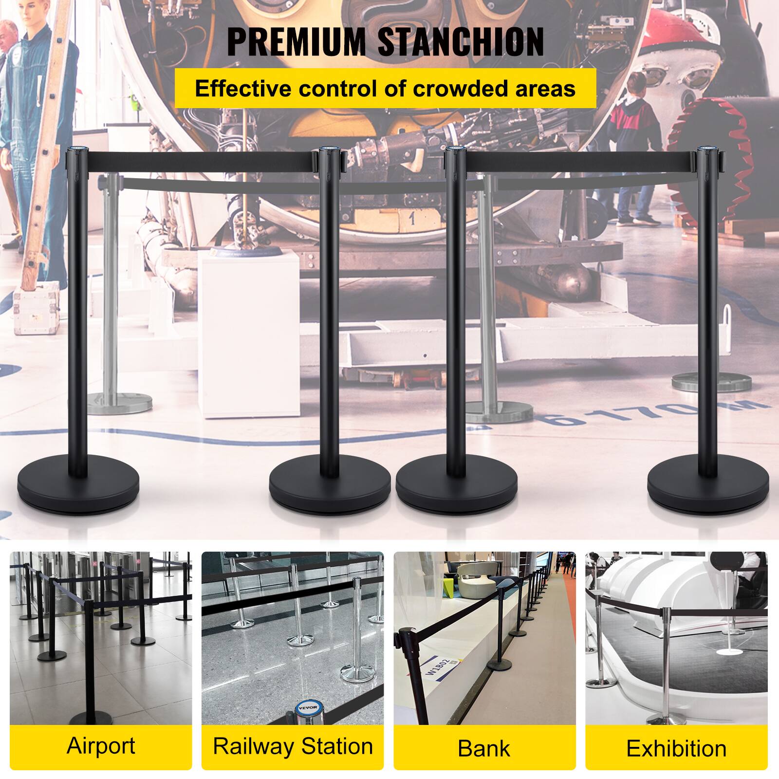 PREMIUM STANCHION  
Effective control of crowded areas  

Airport  
Railway Station  
Bank  
Exhibition