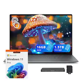 Dell - XPS 13.4" 3K Touch Laptop,Snapdragon X Elite X1E-80-100,16GB RAM,512GB SSD+1TB Dock Set,Backlit,Win 11 Pro - Graphite