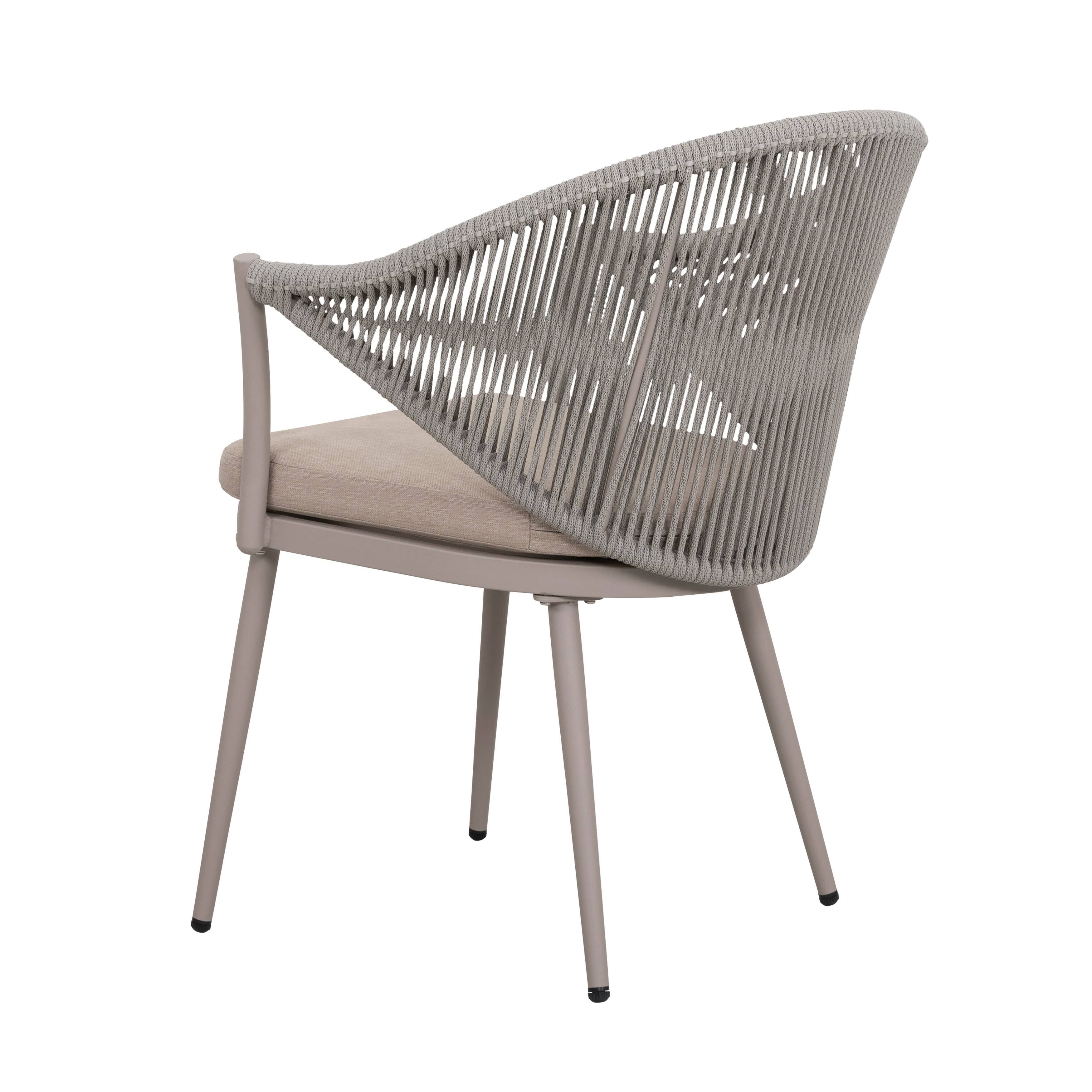 Alt View 9. Nuu Garden - Outdoor Aluminum Chair Set of 2 Woven Rope Conversation Chairs with Seat Cushions - Beige.