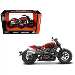 2024 Harley Davidson Sportster S Motorcycle Red Metallic and Black "H-D Custom" Series 1/12 Diecast Model Car by Maisto