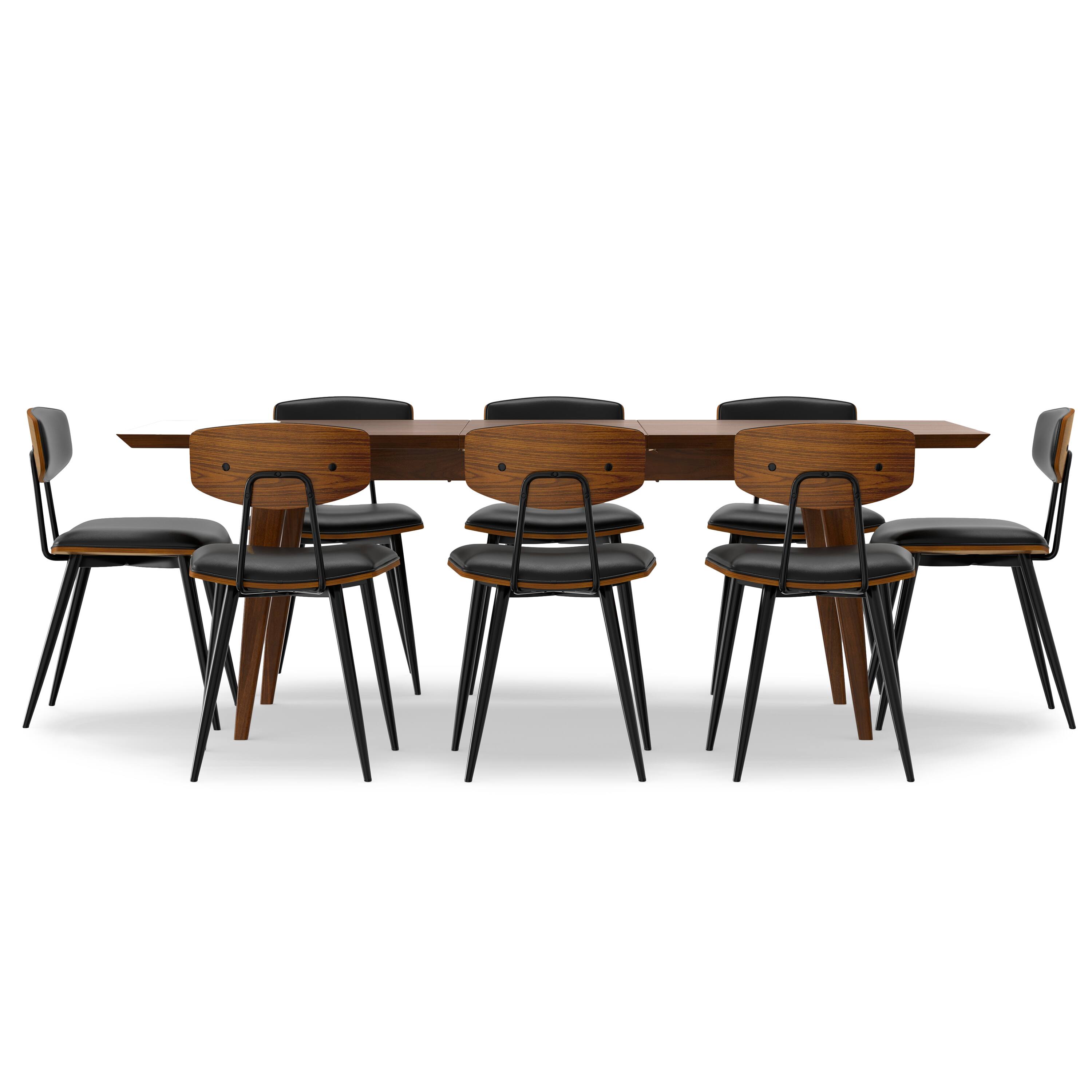 Left. Simpli Home - Mavis / Draper 9-Piece Dining Set - Black.