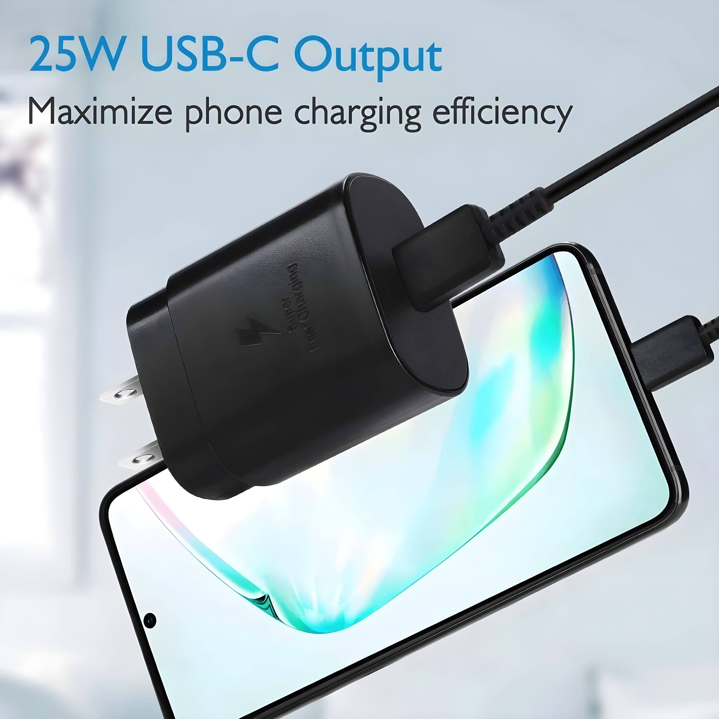 25W USB-C Output  
Maximize phone charging efficiency
