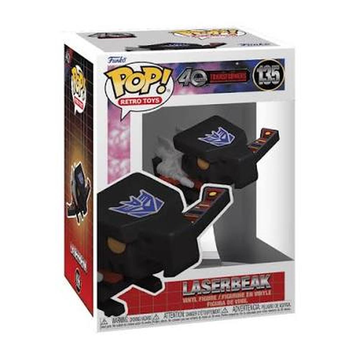 Funko POP! 40 TRINSTARMERS 135 RETRO TOYS

A WARNING
LASERBEAK WHYLE VINYL DE A ADVENTENCIA: A ATTENTION