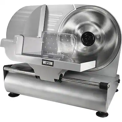 Left. Weston - 9" Electric Food Slicer - Stainless Steel.