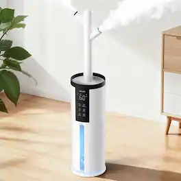 Luckbyte - 2.11Gal Cool & Warm Mist Humidifier for Large Rooms, Quiet Top Fill Whole House Smart Humidistat