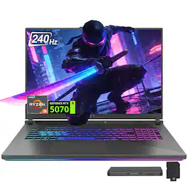 ASUS - ROG Strix G18 18" Gaming Laptop,Ryzen 9 7940HX,32GB RAM,2TB SSD+1TB Dock Set,GeForce RTX 5070,Win 11 Pro - Gray