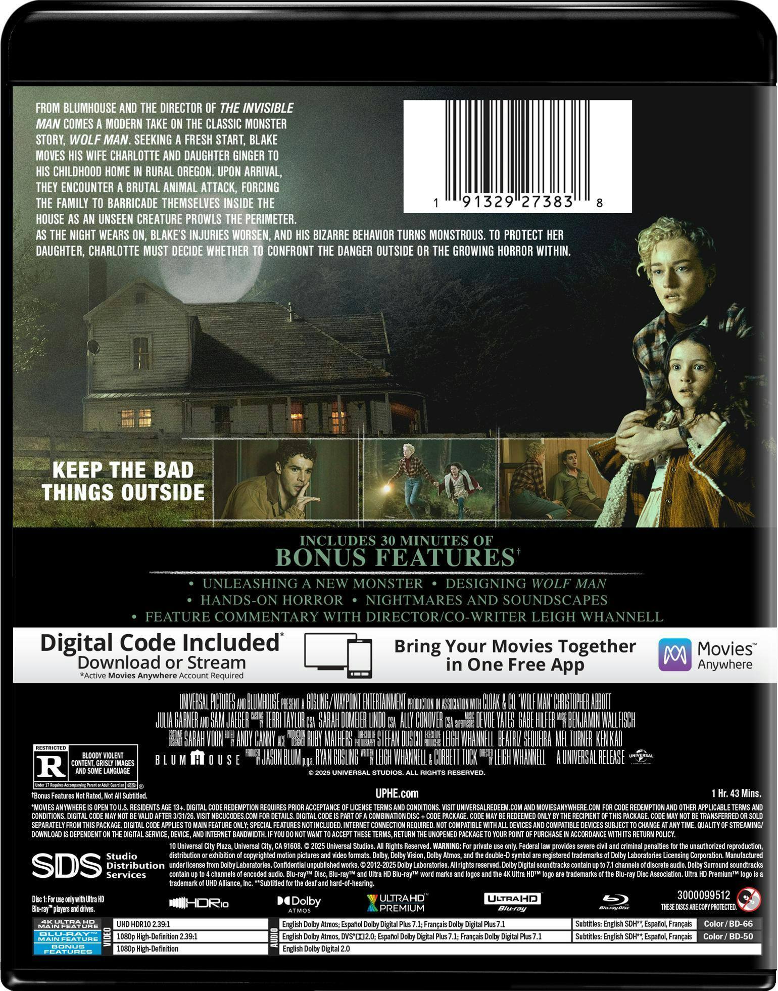Back. Wolf Man   - 4K Blu-Ray.