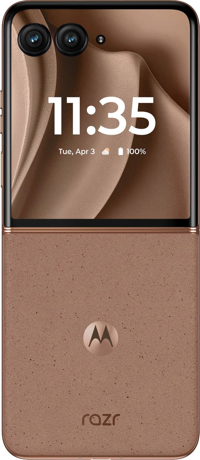 The text on the image reads: "11:35 Tue, Apr 3 100% M razr".