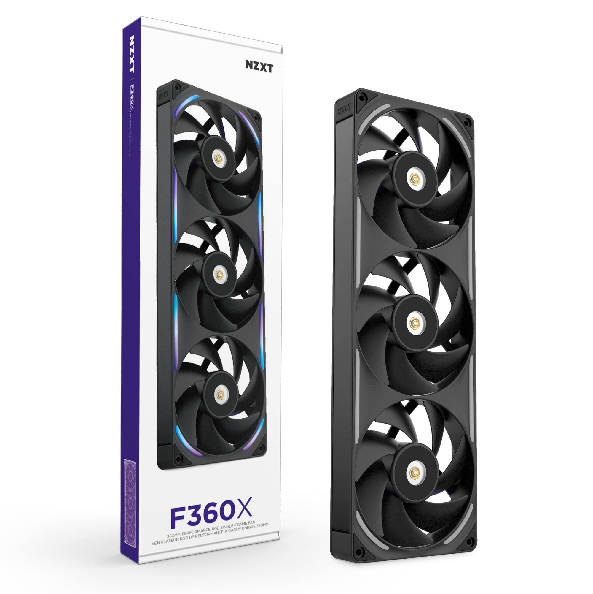 NZXT C3S0 30IT NZXT AT F360X - SneL AdOs A SPUE Tan NUP PESPUEMANLE A Mo De De FERFORMIANCE MESTRATELR

NZXT F360X  
200MM PERFORMANCE DUE 3X 140MM FAN  
VENTILATEUR DE PERFORMANCES AVEC 3 FANS DE 140MM