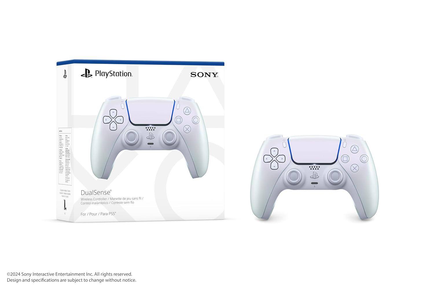 PlayStation. SONY. X X DualSense Wireless Controller Manette de jeu sans fil / Control inalámbrico! Controlle sem fio! For / Pour I Para PS5 2024 Sony Interactive Entertainment Inc. All rights reserved. Design and specifications are subject to change without notice.