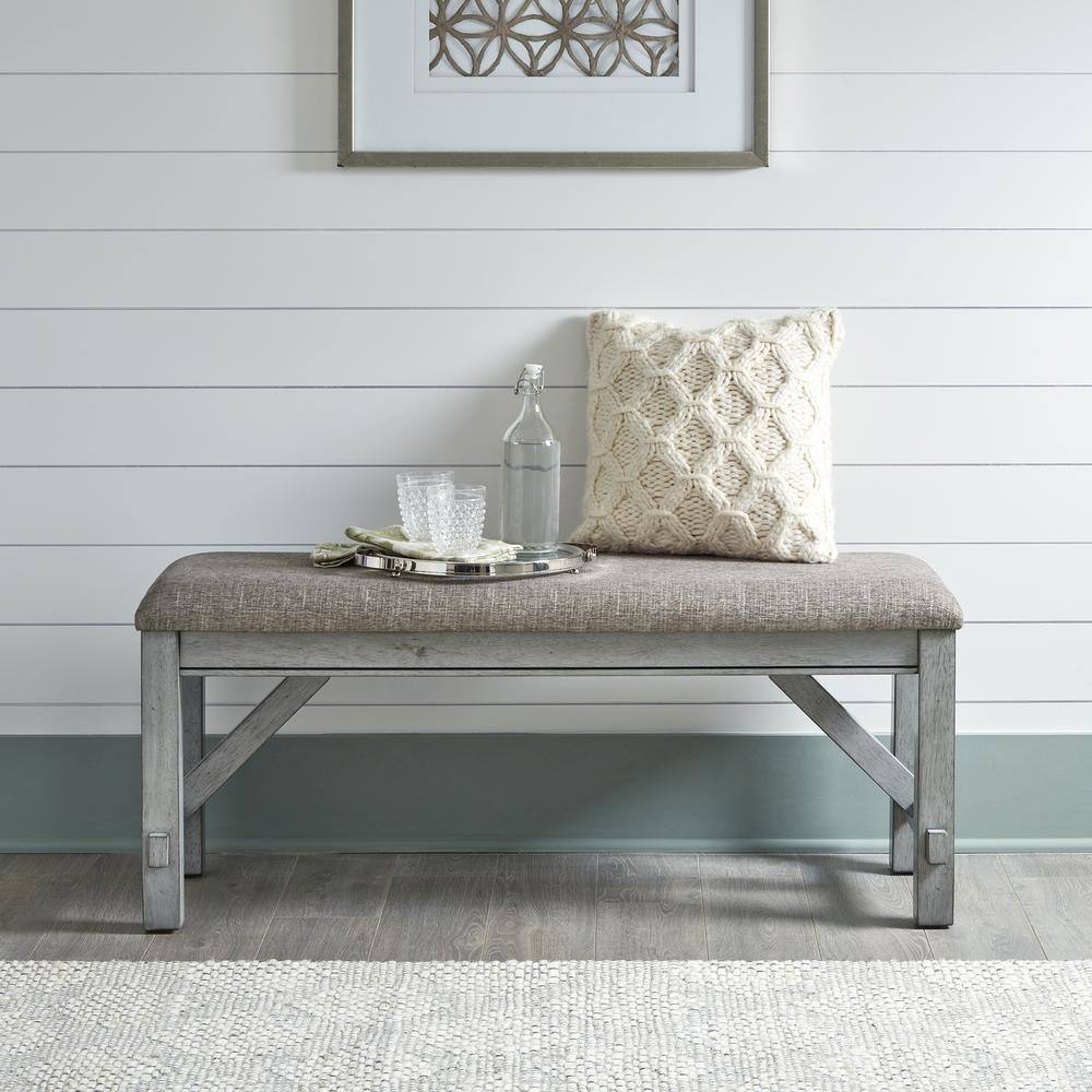 Alt View 6. Liberty Furniture Industries - Dining Bench Transitional Grey in Smokey Grey Finish w/ Carbon Grey Tops - Grey.