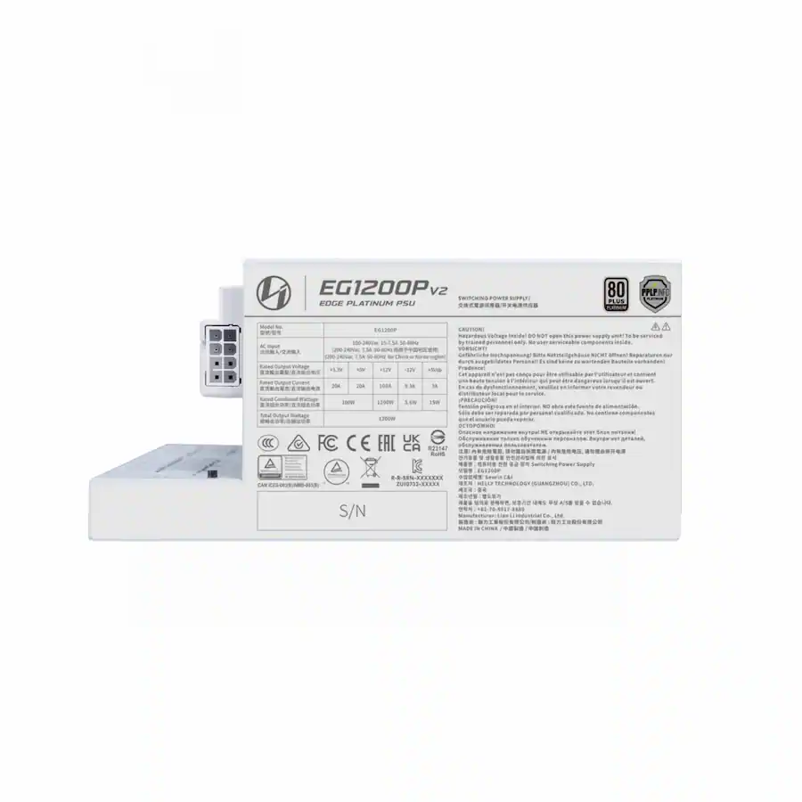 Model For High Performance Lian Li Edge Platinum V2 1200W PSU, High Performance & Efficiency White ...